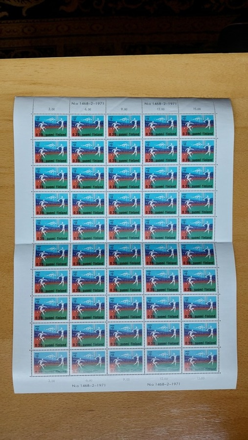 1971 Yleisurheilun EM-kilpailut 0,30 mk arkki **