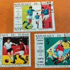 POSTIMERKKI ERÄ 9kpl "Jalkapallo MM/OLYMPIA v.1964-1972 - pikkukuva 2