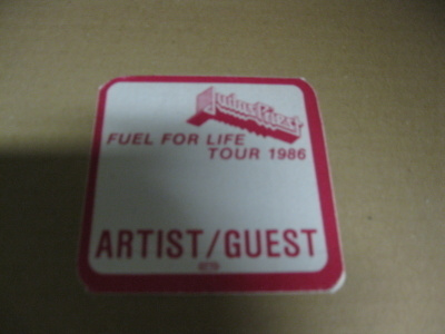 JUDAS PRIEST - FUEL FOR LIFE KIERTUE -86 BACKSTAGE PASSI .