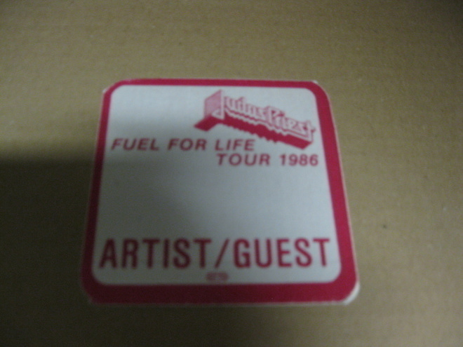 JUDAS PRIEST - FUEL FOR LIFE KIERTUE -86 BACKSTAGE PASSI .