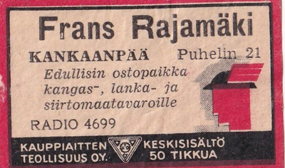 Kankaanpää. Frans Rajamäki. Radio 4699  b490