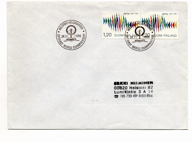 Helsinki:  Optimist world champions(erikoisleima  24.7.1985)