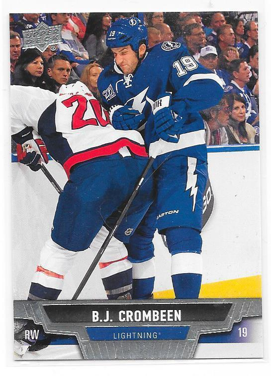 2013-14 UD #89 B.J.Crombeen Tampa Bay ex Ässät