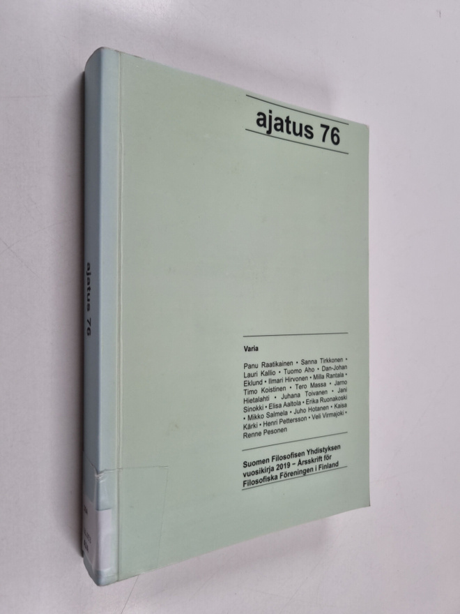 Ajatus 76 : Suomen Filosofisen Yhdistyksen vuosikirja 2019