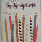 "Kynttilöitä-Hyvää Syntymäpäivää"-KULKEMATON ONNITTELUKORTTI - pikkukuva 1
