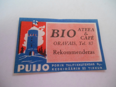 TT Etiketti Puijo BIO ateea&cafe Oravais