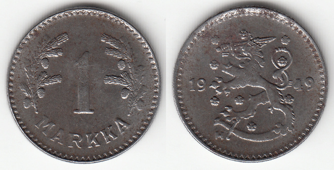 1 mk 1949 fe, häntäkarva eri taso