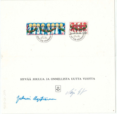 1986 postin joulukortti