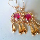 Korvakorut 4cm Kulta 14K - pikkukuva 1