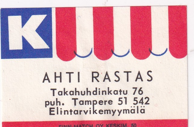 Tampere, Ahti Rastas , Kesko  , 2/12