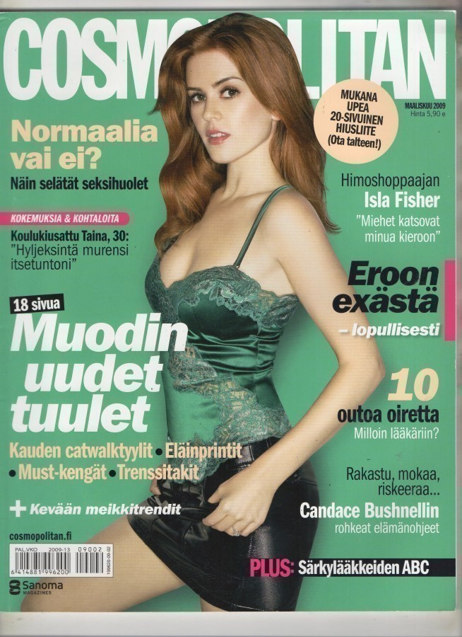 Cosmopolitan n:o 3 2009 Isla Fisher. Candace Bushnell.
