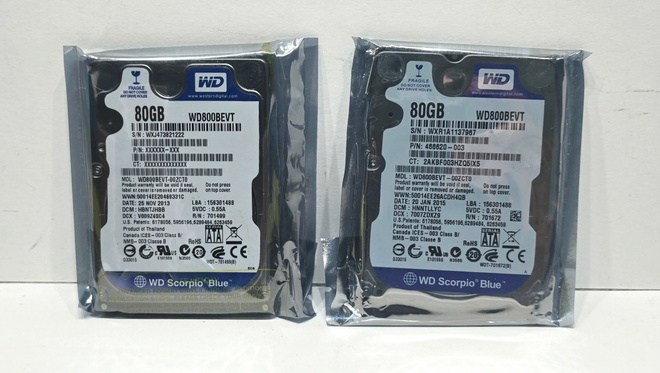 2kpl Uusia Western Digital 80gb 2.5" kiintolevyjä