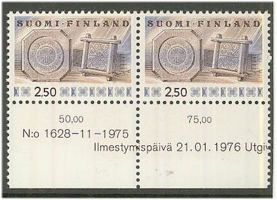 1976 2,50mk juustomuotit pari nrolla 1628++