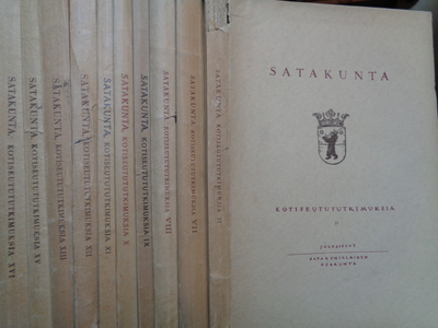Satakunta Kotiseutututkimuksia 10 Kpl 1928-1954