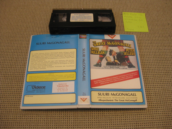 Suuri McGonagall-VHS (FIx, Videotarvike, Peter Sellers,1975)