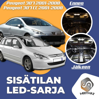 Peugeot 307 Sisätilan LED-sarja 14-osainen
