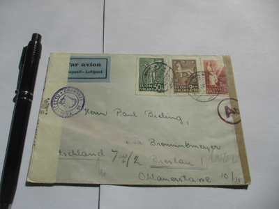1943 Pirkkala sens lentopostikuori Saksaan