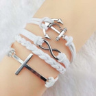 618 .. Retro Infinity Cross Anchor Nahka Charm .. Rannekoru - pikkukuva 4