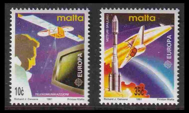 Malta 854-5 ** Europa avaruus (1991)