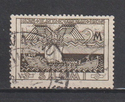 1935 2mk Kalevala 100v merkki leimattuna