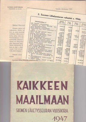 Kaikkeen maailmaan, Suomen Läh.seuran vuosikirja 1947.