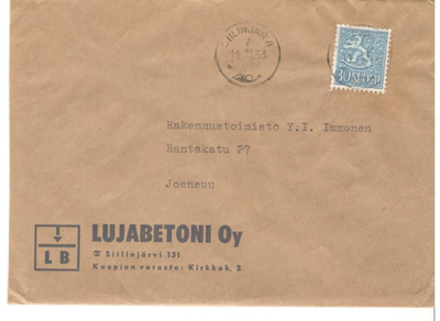 Siilinjärvi,  v. 1963  firmakuori kotiseutukeräilijälle