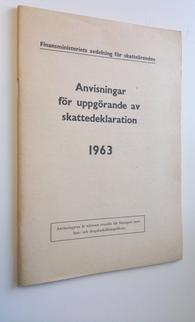 Finansministeriets skatteavdelning : Anvisningar för skat...