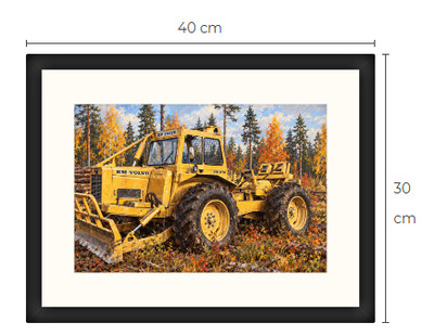 Uusi BM Volvo metsäkone traktori art print 30 cm x 40 cm
