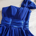 Sininen yksiolkain Mekko / Juhlamekko - koko XS - S - pikkukuva 2