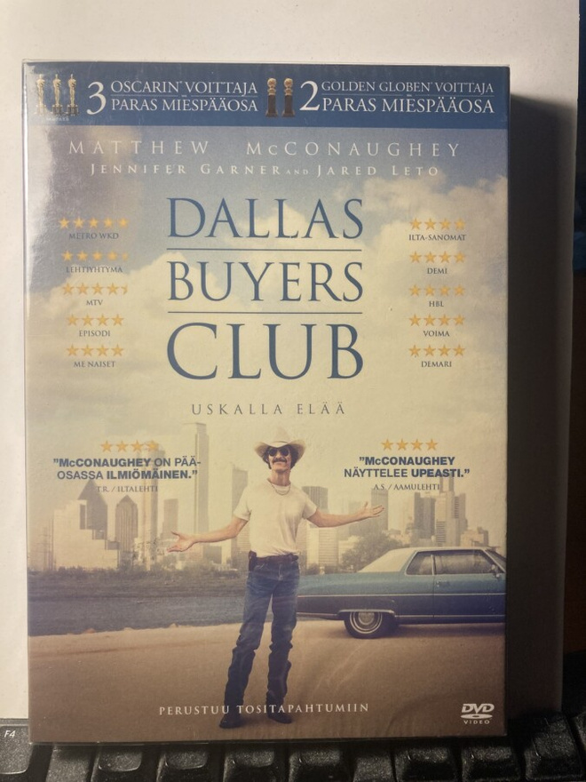 DALLAS BUYERS CLUB, DVD, Vallee, McConaughey, muoveissa