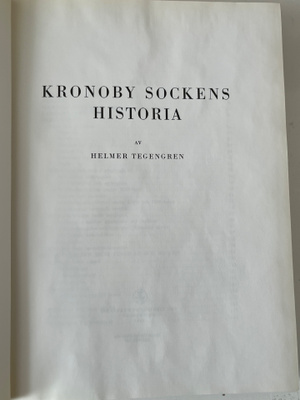 Kronoby Sockens Historia Helmer Tegengren