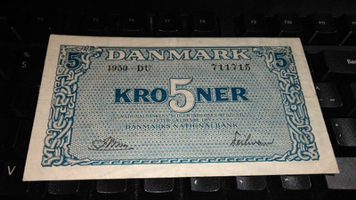 Danmark Tanska 5 kroner 1950 VF+