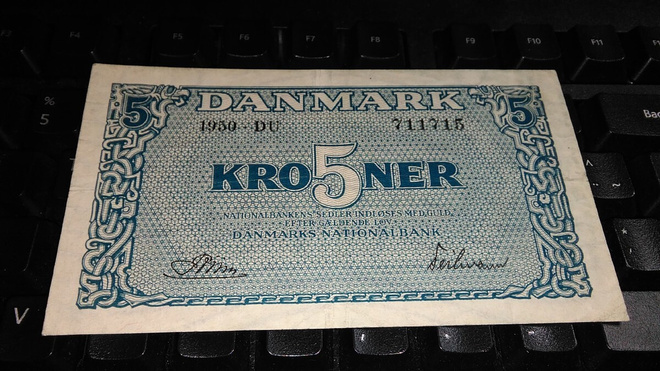 Danmark Tanska 5 kroner 1950 VF+