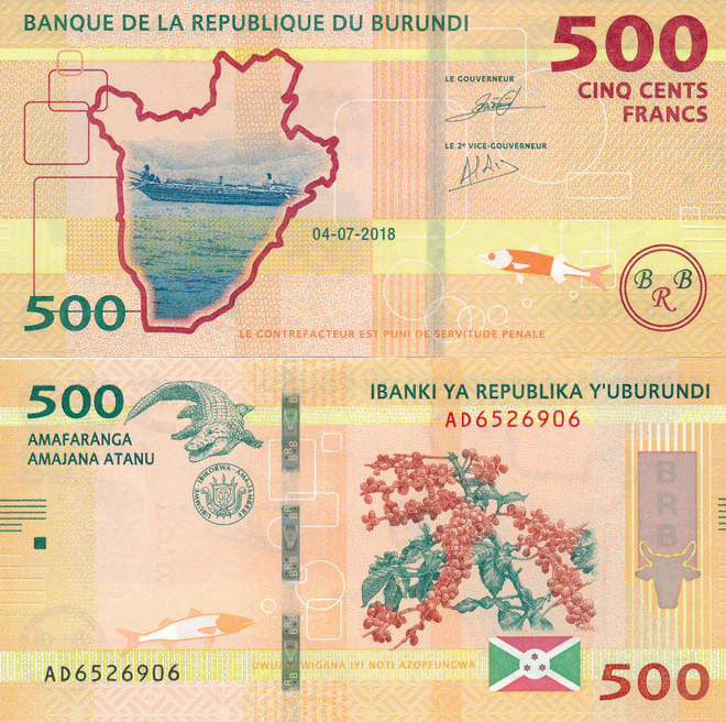 Burundi 500 Francs 2018 PNew #96