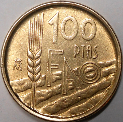 Spain. 100 pesetas 1995. "FAO".