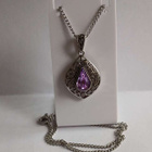 Vintage Violetti Zirkonia / Stainless Steel ketju - pikkukuva 1