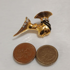 Vintage African Native gold plated emaloitu solki rintakoru - pikkukuva 5