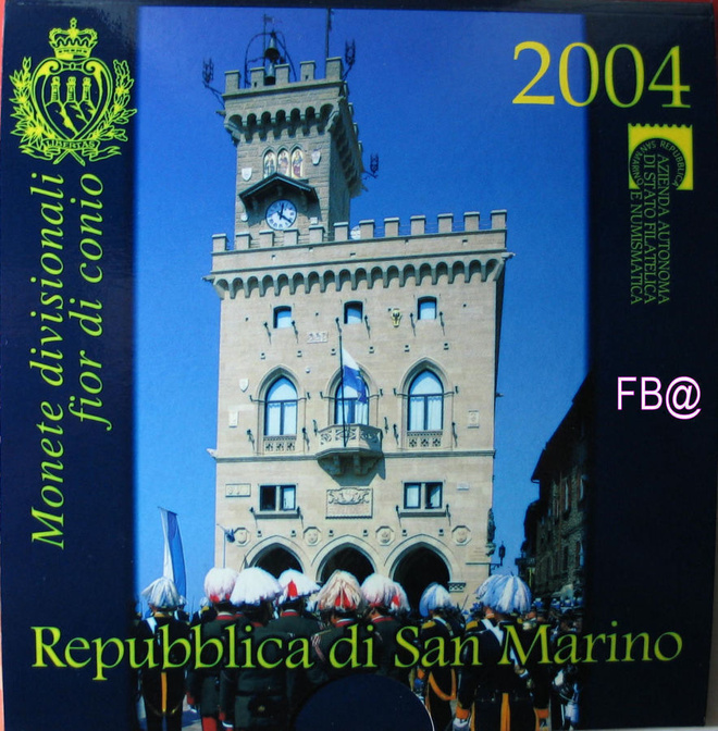 2004 SAN MARINO BU sarja 1c - 2 euro+ 5 euro Juhlaraha