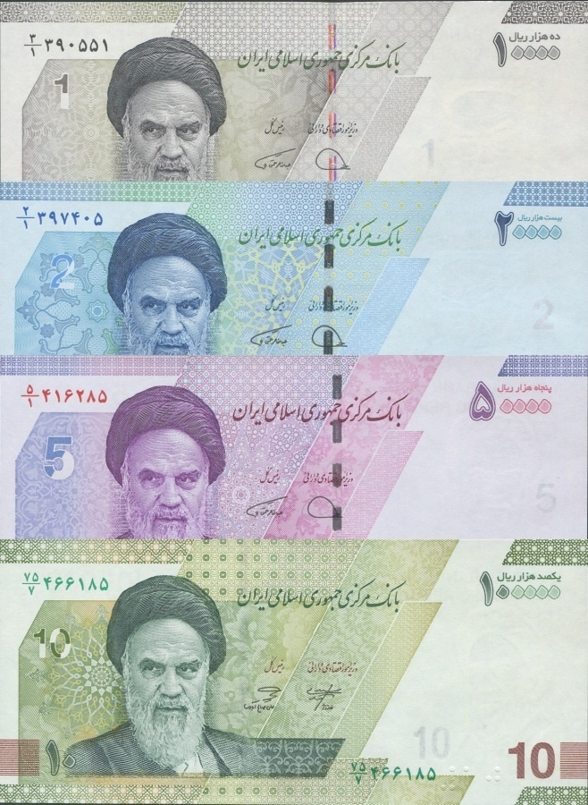 Iran 10000 20000 50000 100000 Rials 2021-2022 UNC 4kpl sarja
