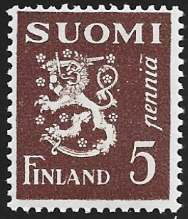 1930 M-30 Leijona 5 p ruskea ** Lape 143 a SP Lm3
