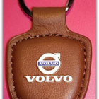 Pieni nahkainen ruskea Volvo avaimenperä #30337 - pikkukuva 1