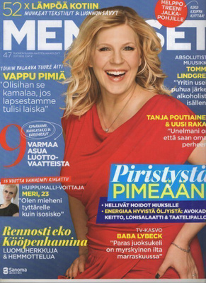 Me Naiset n:o 47 2012 Vappu Pimiä. Tommy & Christer. Pimeää
