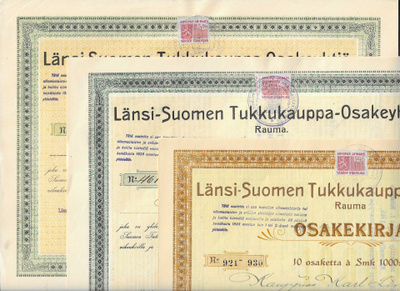 OKK 1917, 1918 ja 1920 Länsi-Suomen Tukkukauppa Oy Rauma