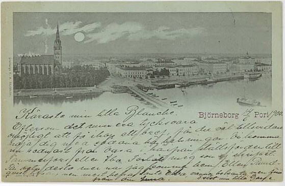 Pori 1900 postikortti Ruotsiin
