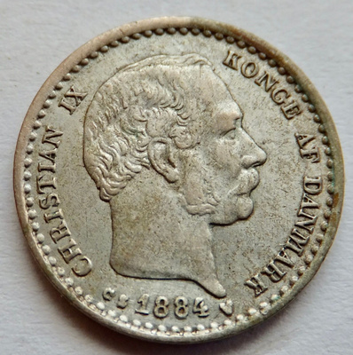 Tanska 10 öre 1884 Hopeaa