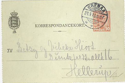 Tanska 1916 korttikirje