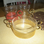 iittala Sarpaneva tsaikka lasi kullattu pidike+lautanen 1kpl - pikkukuva 4