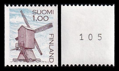 917Rn ** Tuulimylly rullamerkki numerolla (1983)