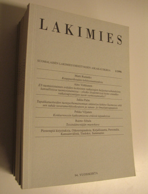 Lakimies, 94. vuosikerta (1996), numerot 1-8 (numerot 5 j...