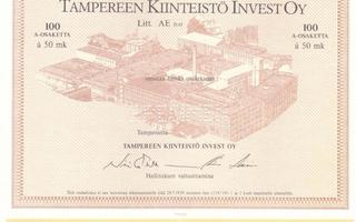 OKK 1988 Tampereen Kiinteistö Invest Oy spec, osakekirja